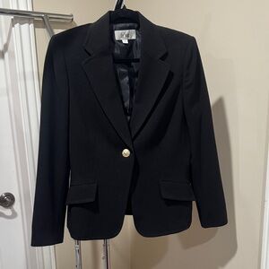 Classic Black Blazer with Gold Button